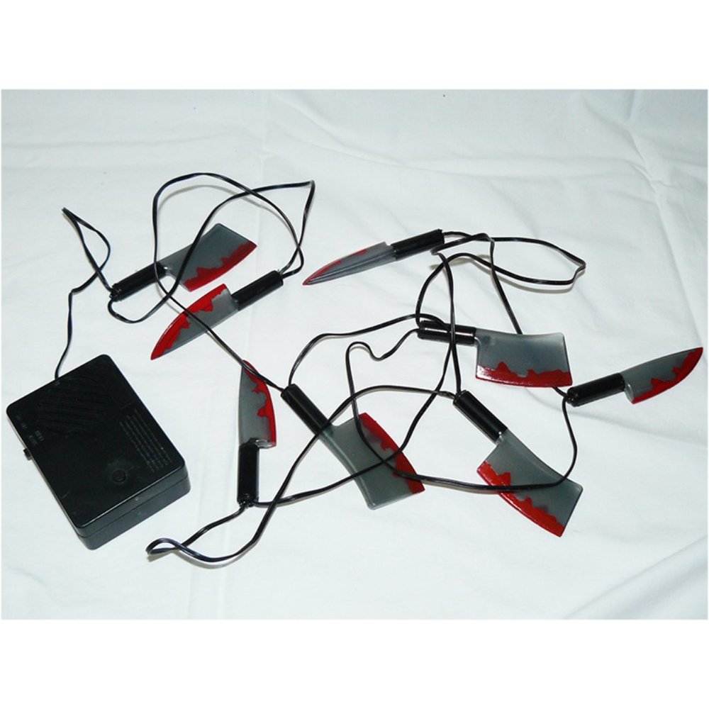 RARE Musical Halloween String Lights Bloody Knives & Cleavers Michael Myers Song